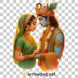 Divine Shri Krishna Tulsi Vivah PNG for festive design