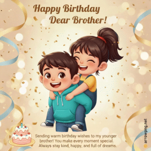 10 Best Chote Bhai Ko Birthday Wish in English | Heartfelt Messages 6 Happy Birthday Dear Brother Cartoon Image