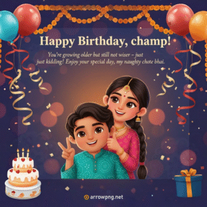 10 Best Chote Bhai Ko Birthday Wish in English | Heartfelt Messages 7 Happy Birthday Champ Cartoon Image