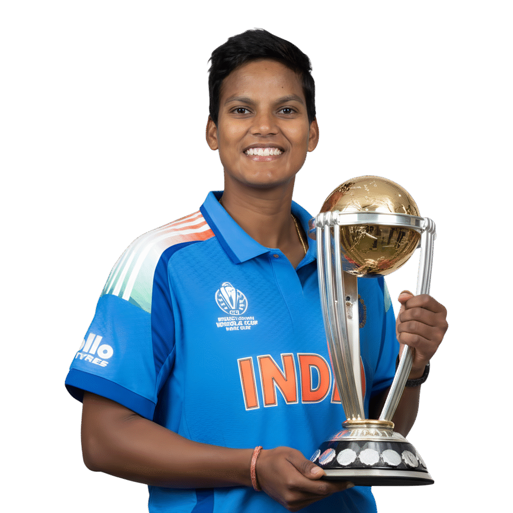 Deepti Sharma with World Cup PNG transparent download