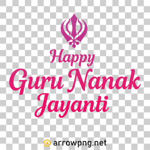 Happy Guru Nanak Jayanti Text PNG for Greetings