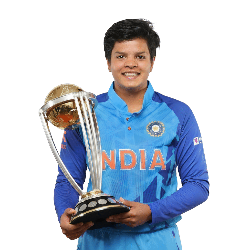 Shaifali Verma With World Cup PNG Transparent Download