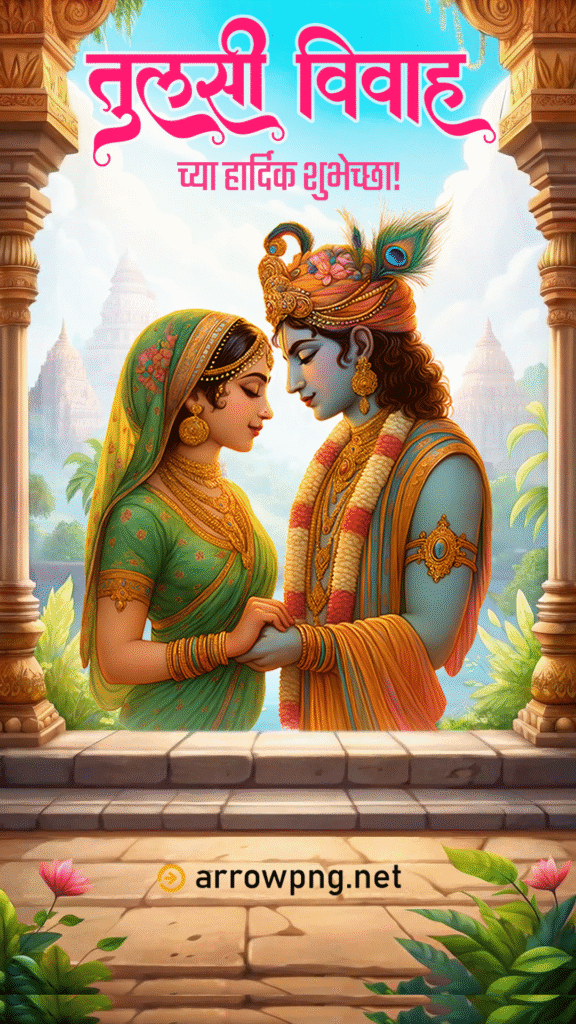 Tulsi Vivah Marathi Greeting - तुळशी विवाह शुभेच्छा Image