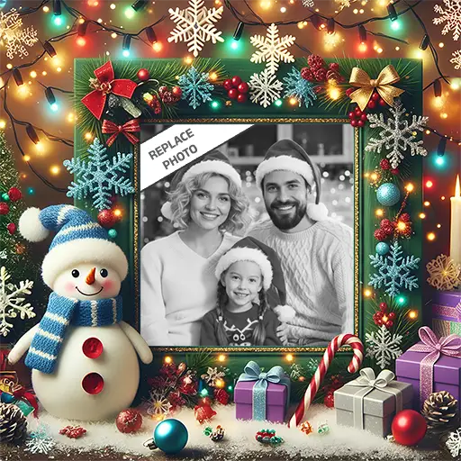 Festive custom Christmas photo greeting for online greeting maker