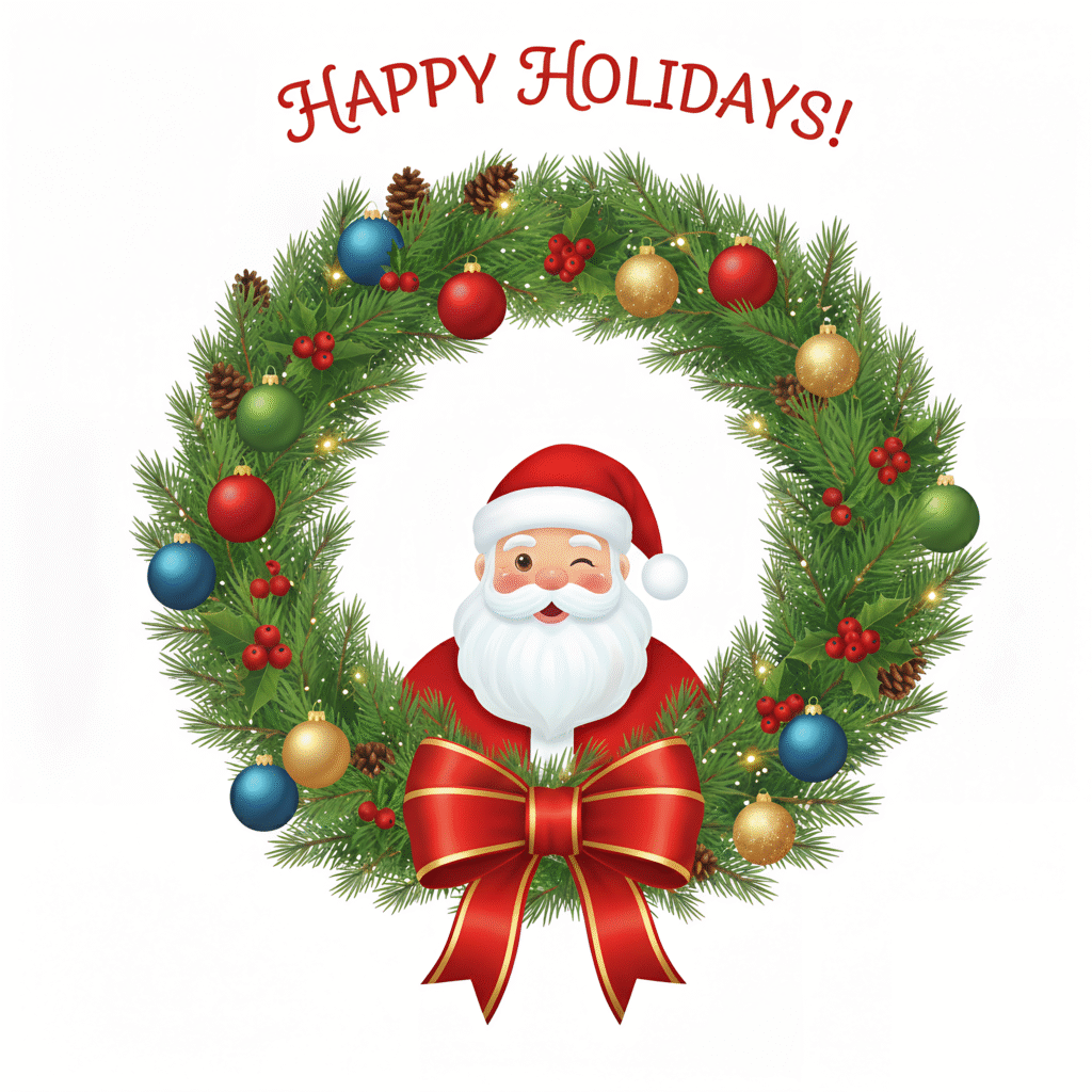 Merry Christmas Happy Holiday Card PNG