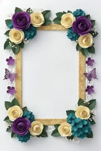Elegant decorative flower frame design