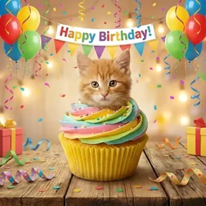 Cute cat birthday wishes image