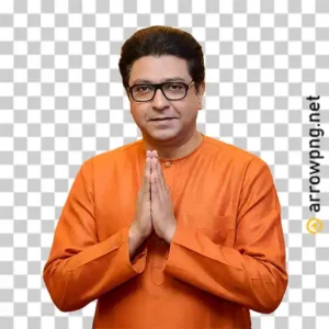 Raj Thackeray in orange kurta namaste pose